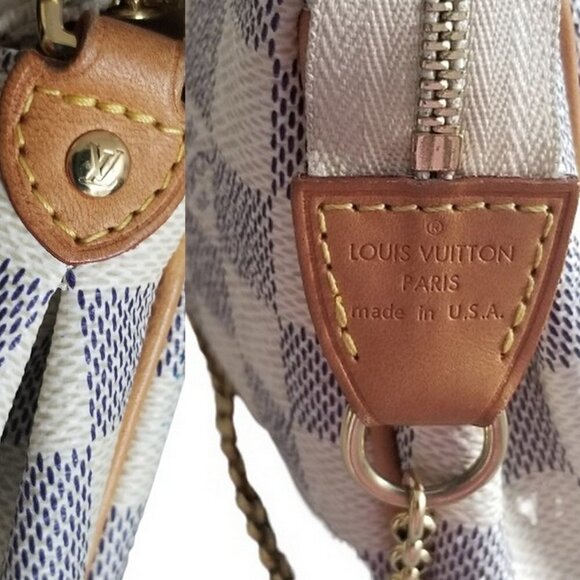 Authentic Louis Vuitton Eva Damier Azur Wristlet Handbag - Picture 12 of 14